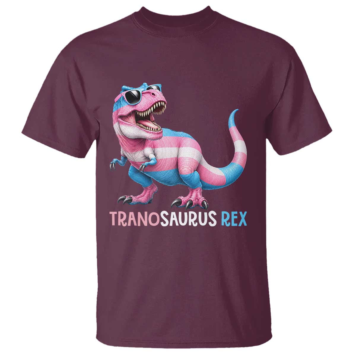 Transaurus Rex Transgender Pride T Shirt Funny Dinosaur Lover TS12 Maroon Print Your Wear