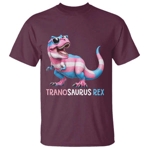 Transaurus Rex Transgender Pride T Shirt Funny Dinosaur Lover TS12 Maroon Print Your Wear