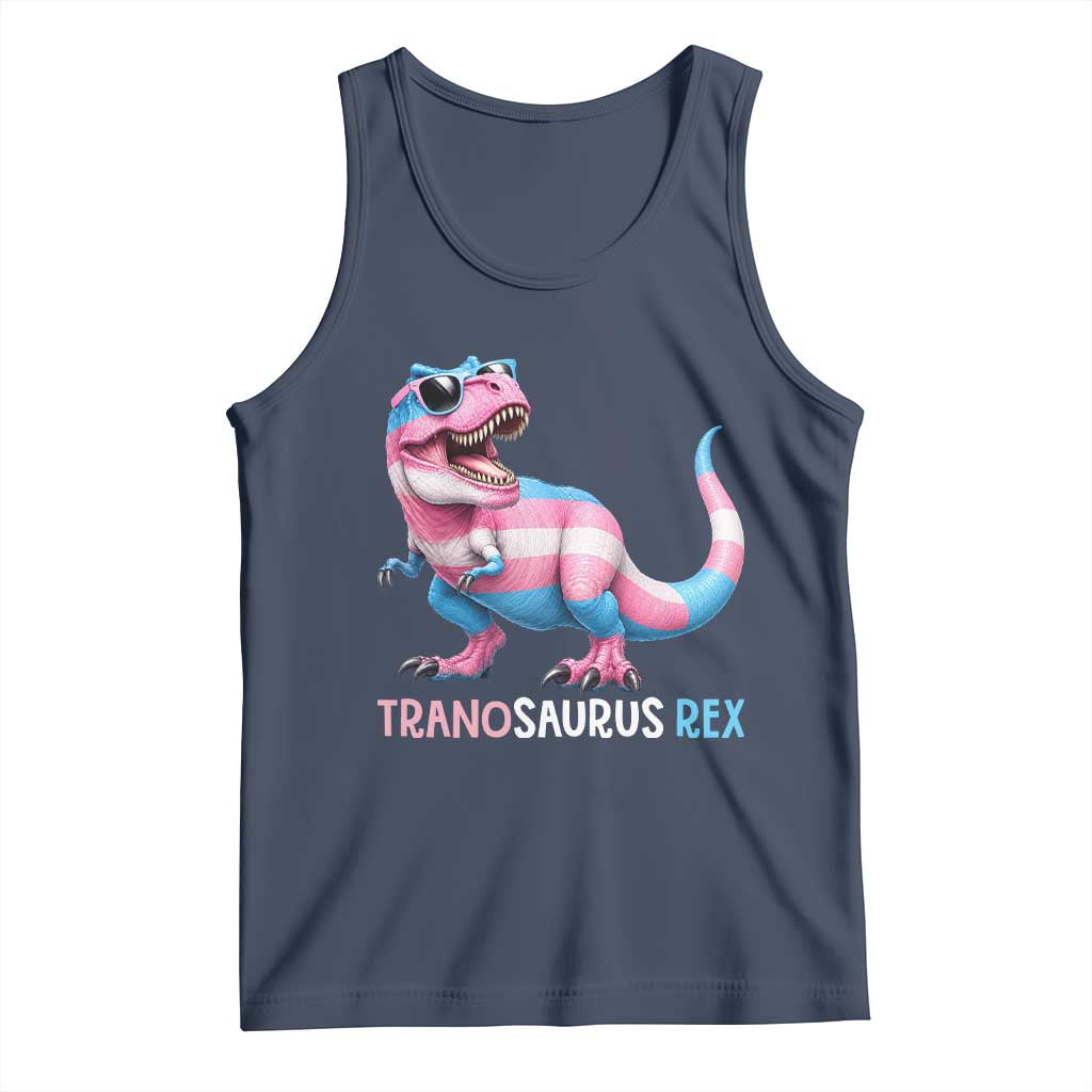 Transaurus Rex Transgender Pride Tank Top Funny Dinosaur Lover TS12 Navy Print Your Wear