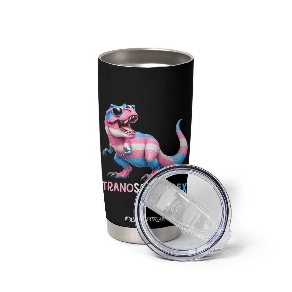 Transaurus Rex Transgender Pride Tumbler Cup Funny Dinosaur Lover TS12 Print Your Wear