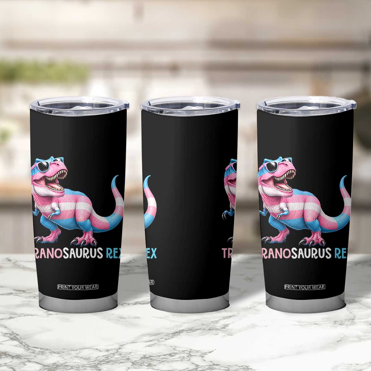 Transaurus Rex Transgender Pride Tumbler Cup Funny Dinosaur Lover TS12 Print Your Wear