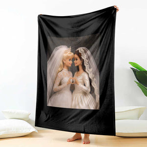 Funny Lesbian Doll Wedding Engagement Throw Blanket LGBTQ Pride Gift TS12 Print Your Wear