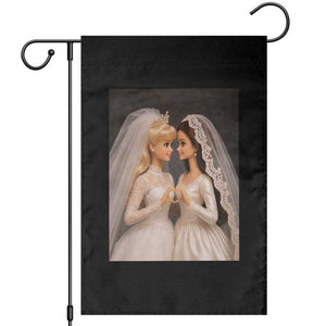 Funny Lesbian Doll Wedding Engagement Garden Flag LGBTQ Pride Gift TS12 Black Print Your Wear