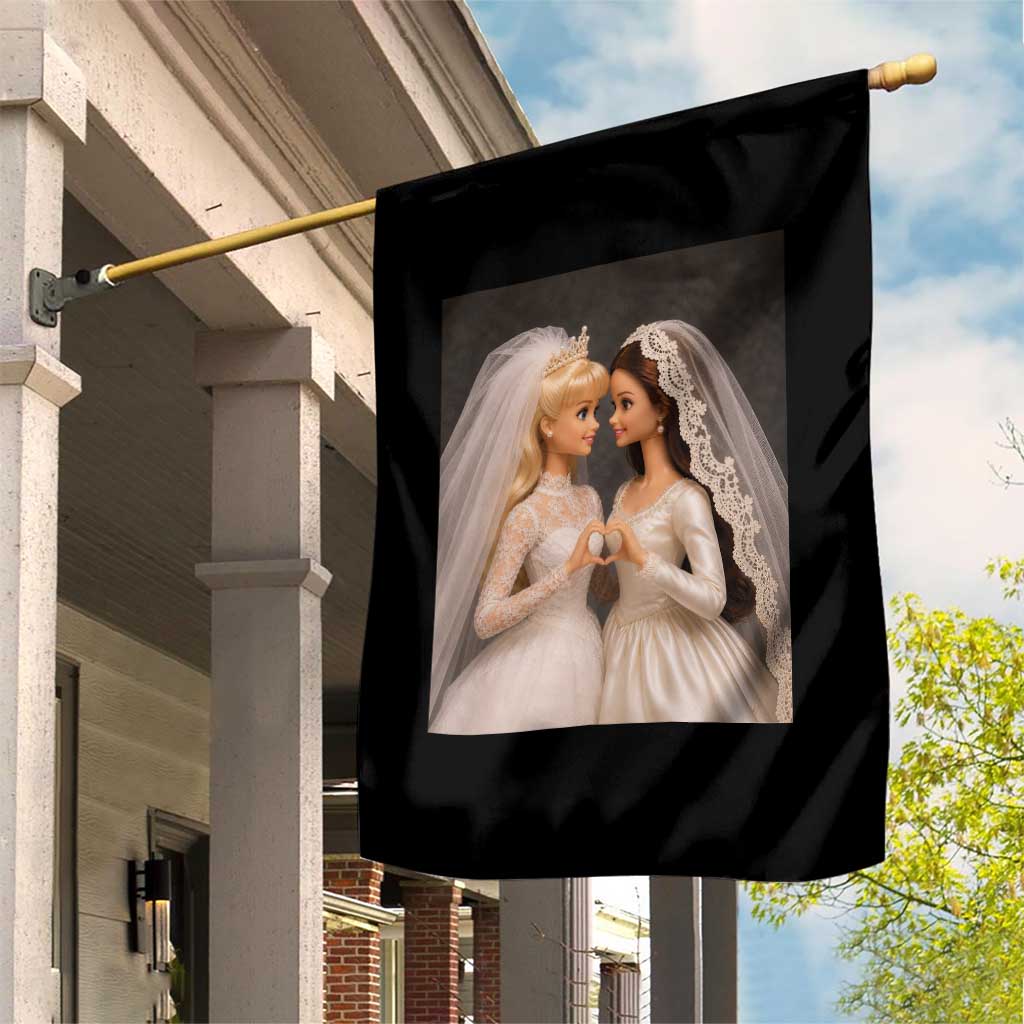 Funny Lesbian Doll Wedding Engagement Garden Flag LGBTQ Pride Gift TS12 Print Your Wear