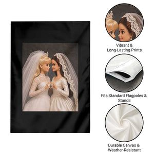 Funny Lesbian Doll Wedding Engagement Garden Flag LGBTQ Pride Gift TS12 Print Your Wear