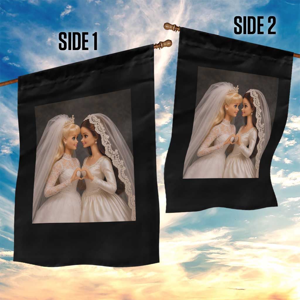 Funny Lesbian Doll Wedding Engagement Garden Flag LGBTQ Pride Gift TS12 Print Your Wear