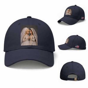 Funny Lesbian Doll Wedding Engagement Baseball Cap LGBTQ Pride Gift TS12 Baseball Cap Universal Fit Navy Print Your Wear