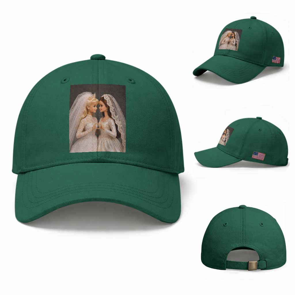 Funny Lesbian Doll Wedding Engagement Baseball Cap LGBTQ Pride Gift TS12 Baseball Cap Universal Fit Irish Green Print Your Wear