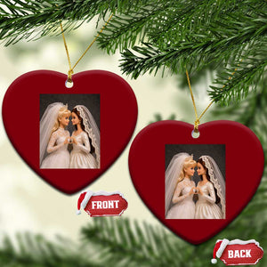 Funny Lesbian Doll Wedding Engagement Ceramic Ornament LGBTQ Pride Gift TS12 Print Your Wear