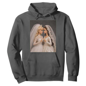 Funny Lesbian Doll Wedding Engagement Hoodie LGBTQ Pride Gift TS12 Dark Heather Print Your Wear
