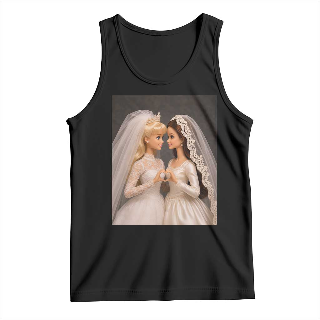 Funny Lesbian Doll Wedding Engagement Tank Top LGBTQ Pride Gift TS12 Black Print Your Wear