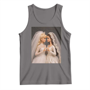 Funny Lesbian Doll Wedding Engagement Tank Top LGBTQ Pride Gift TS12 Deep Heather Print Your Wear
