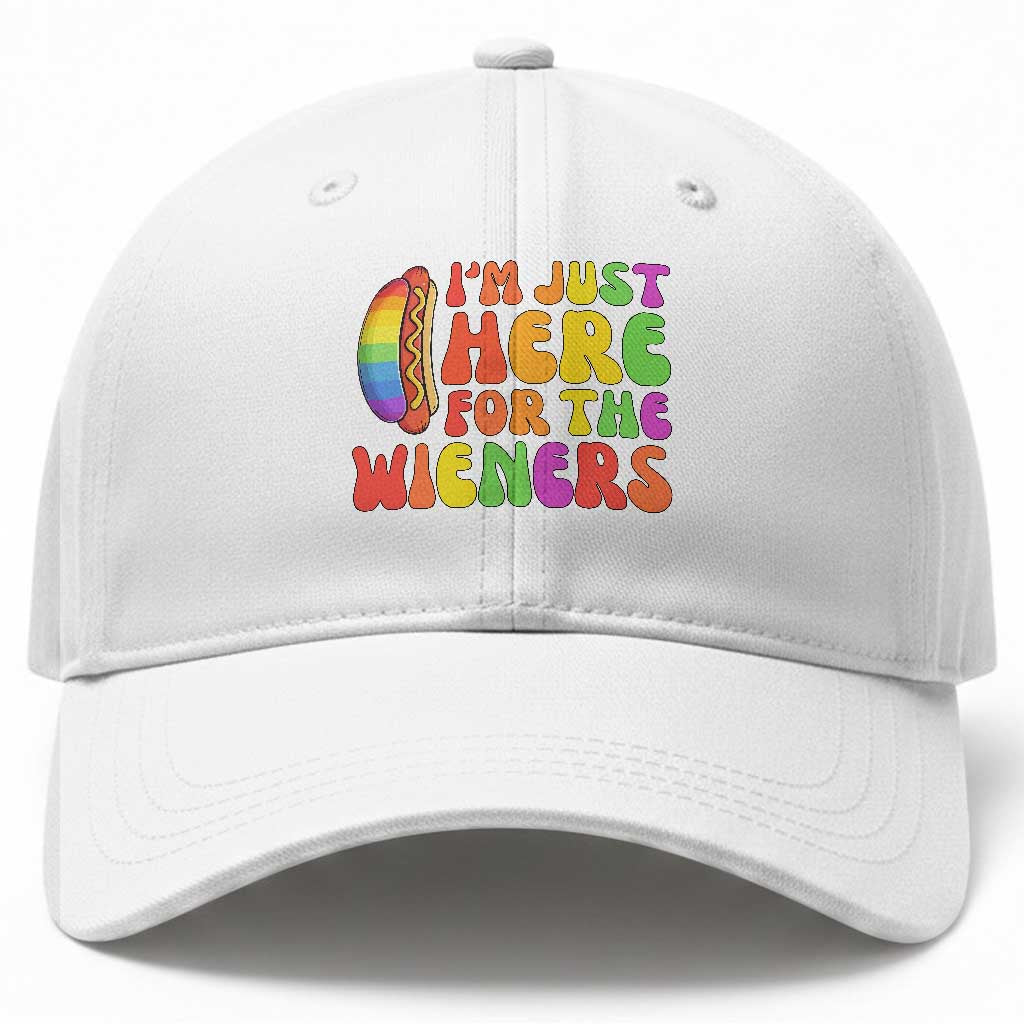 Funny Im Just Here For The Wieners Baseball Cap LGBTQ Pride Party Gift TS12 Print Your Wear