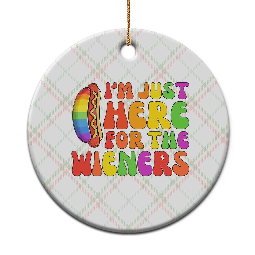 Funny Im Just Here For The Wieners Ceramic Ornament LGBTQ Pride Party Gift TS12 1pc Christmas Plaid Print Your Wear