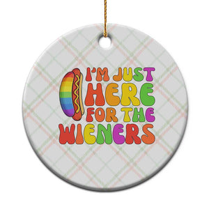 Funny Im Just Here For The Wieners Ceramic Ornament LGBTQ Pride Party Gift TS12 1pc Christmas Plaid Print Your Wear