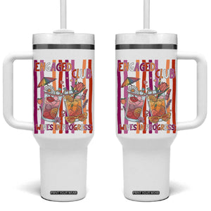 Engaged Club Wives In Progress Tumbler With Handle Lesbian Bachelorette Engagement Gift TS12 One Size: 40 oz White Print Your Wear