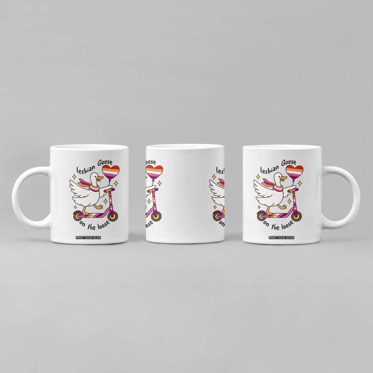 Lesbian Goose On The Loose Coffee Mug Funny LGBTQ Animal Pride Gift TS12 Print Your Wear