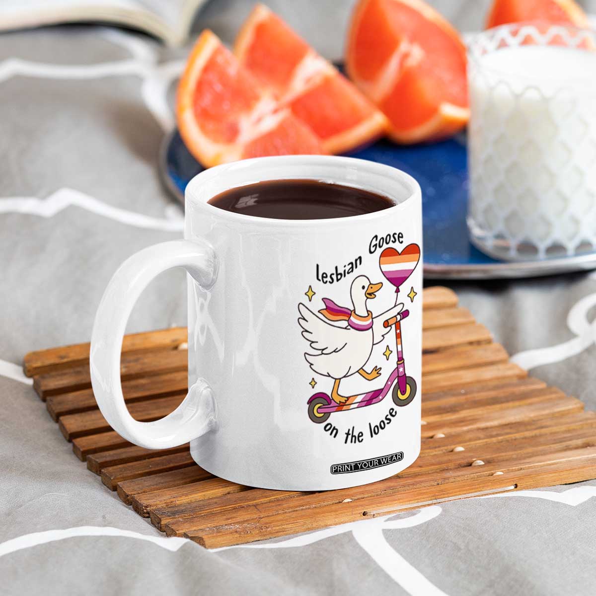 Lesbian Goose On The Loose Coffee Mug Funny LGBTQ Animal Pride Gift TS12 Print Your Wear