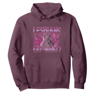 Funny Monkey Meme Lesbians Eat What Hoodie LGBTQ Pride Gift TS12 Maroon Print Your Wear