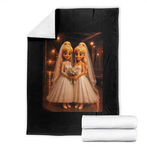 Funny Lesbian Pride Tung Tung Sahur Engagement Gift Throw Blanket TS12 Black Print Your Wear