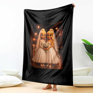 Funny Lesbian Pride Tung Tung Sahur Engagement Gift Throw Blanket TS12 Print Your Wear