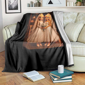 Funny Lesbian Pride Tung Tung Sahur Engagement Gift Throw Blanket TS12 Print Your Wear