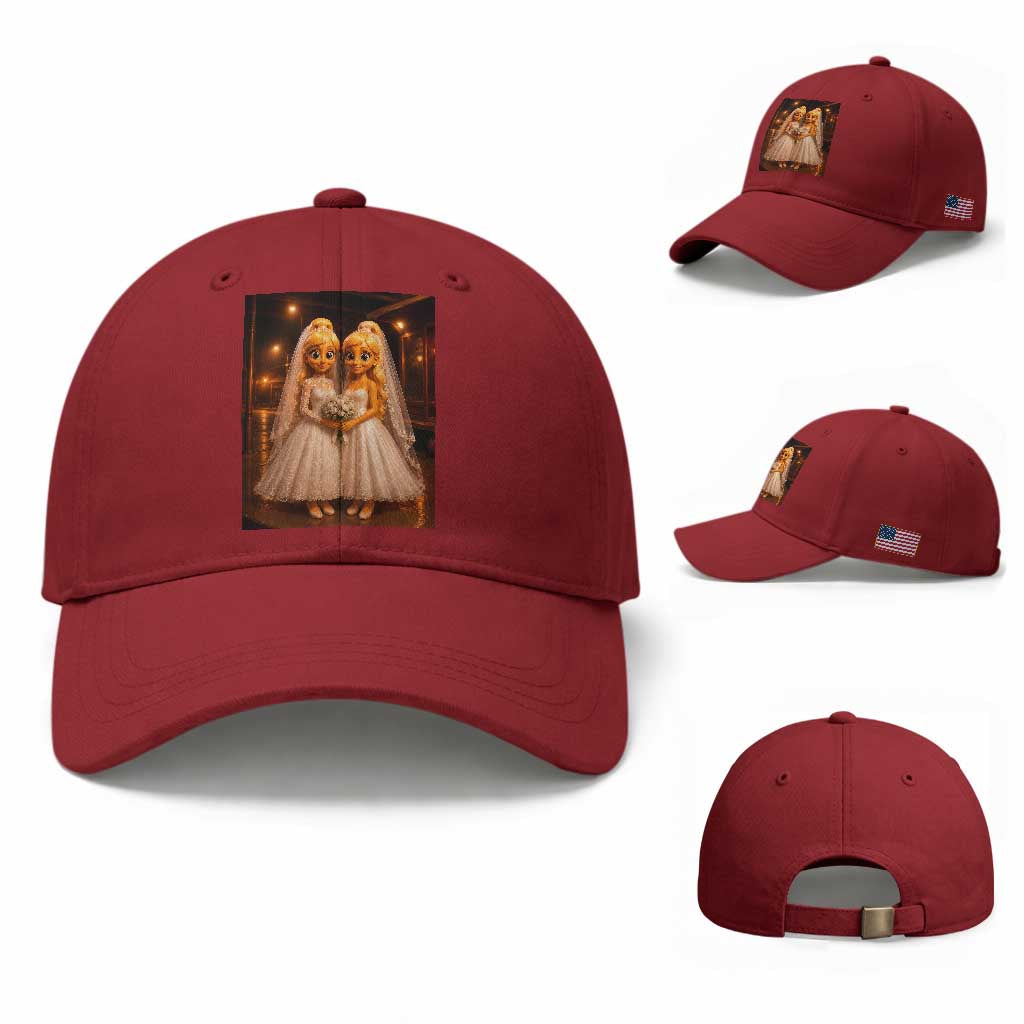 Funny Lesbian Pride Tung Tung Sahur Engagement Gift Baseball Cap TS12 Baseball Cap Universal Fit Cherry Red Print Your Wear