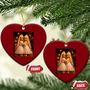 Funny Lesbian Pride Tung Tung Sahur Engagement Gift Ceramic Ornament TS12 Print Your Wear