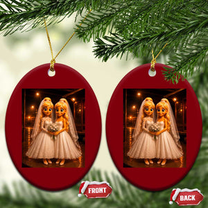 Funny Lesbian Pride Tung Tung Sahur Engagement Gift Ceramic Ornament TS12 Print Your Wear