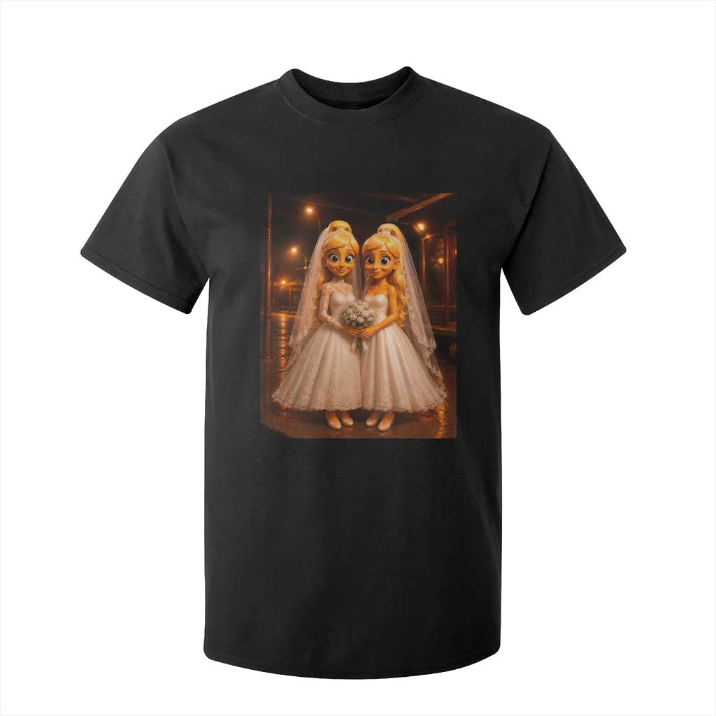 Funny Lesbian Pride Tung Tung Sahur Engagement Gift T Shirt For Kid TS12 Black Print Your Wear