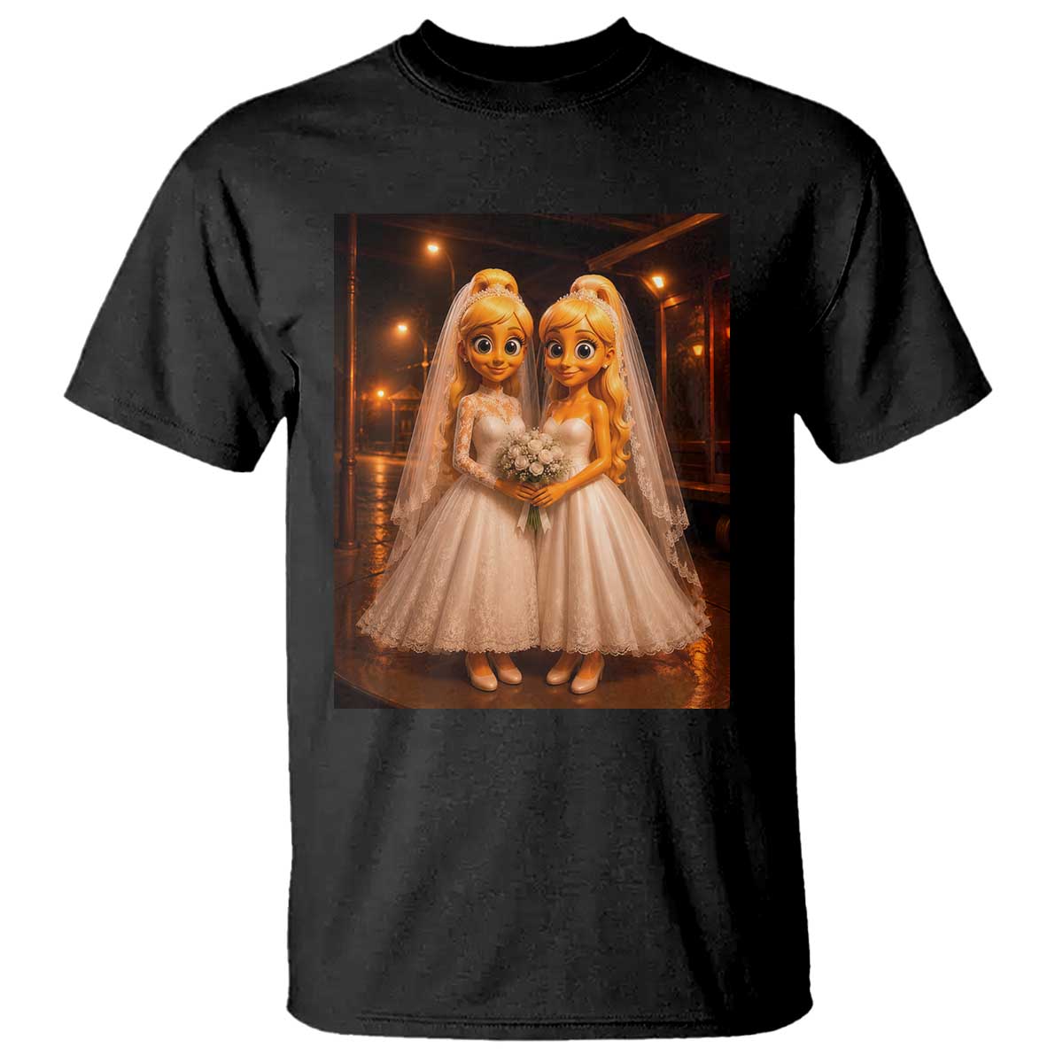 Funny Lesbian Pride Tung Tung Sahur Engagement Gift T Shirt TS12 Black Print Your Wear