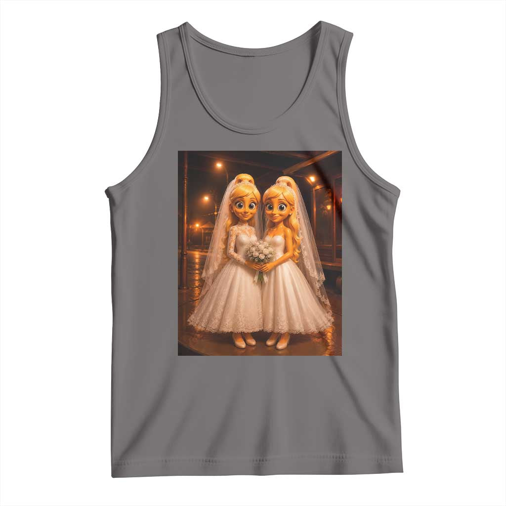 Funny Lesbian Pride Tung Tung Sahur Engagement Gift Tank Top TS12 Deep Heather Print Your Wear