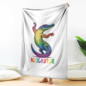 Alligaytor LGBTQ Pride Graphic Throw Blanket Queer Reptile Lovers TS12 Print Your Wear