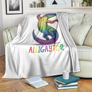 Alligaytor LGBTQ Pride Graphic Throw Blanket Queer Reptile Lovers TS12 Print Your Wear