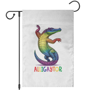 Alligaytor LGBTQ Pride Graphic Garden Flag Queer Reptile Lovers TS12 White Print Your Wear