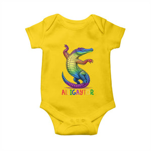 Alligaytor LGBTQ Pride Graphic Baby Onesie Queer Reptile Lovers TS12 Daisy Print Your Wear