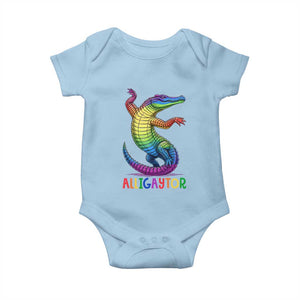 Alligaytor LGBTQ Pride Graphic Baby Onesie Queer Reptile Lovers TS12 Light Blue Print Your Wear