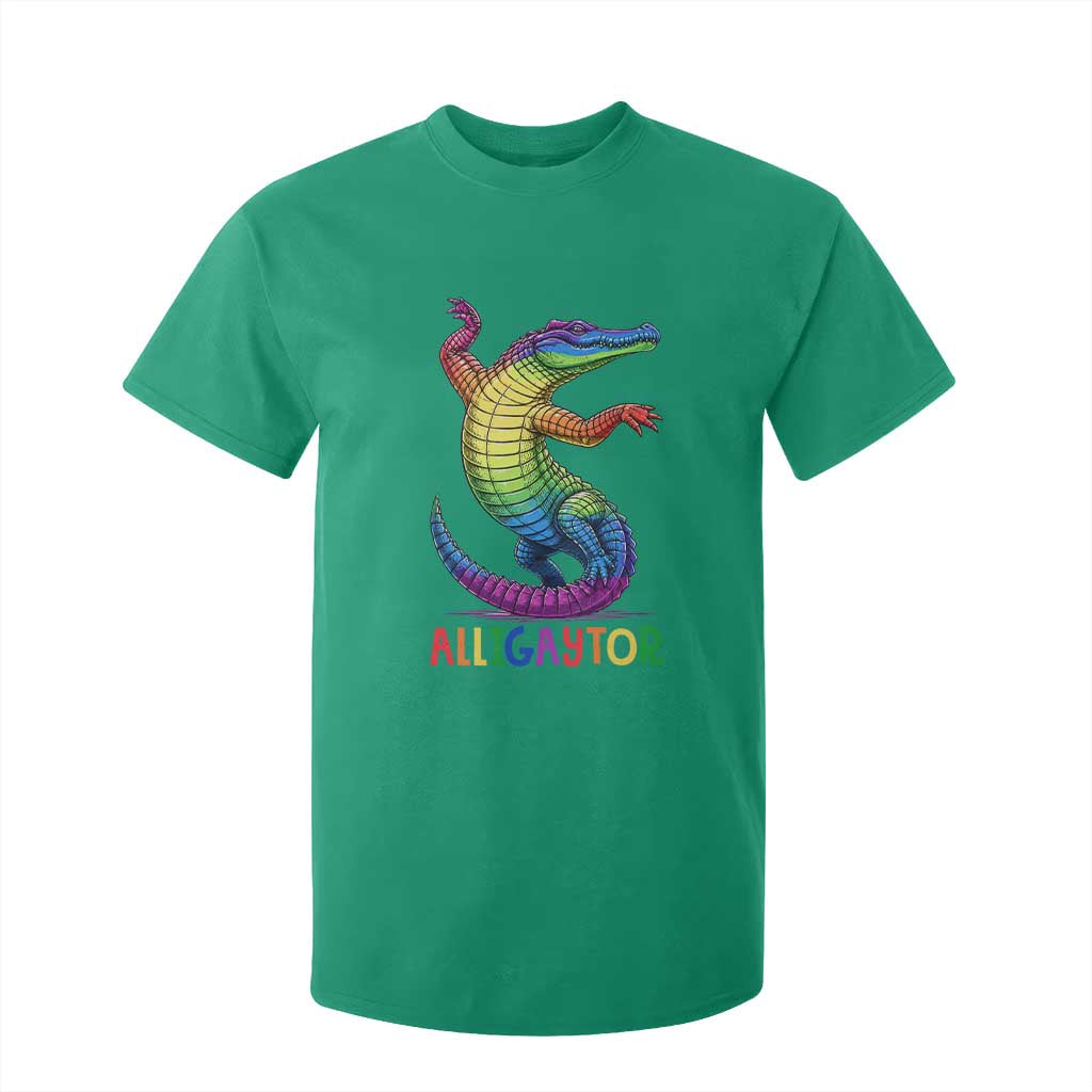 Alligaytor LGBTQ Pride Graphic T Shirt For Kid Queer Reptile Lovers TS12 Irish Green Print Your Wear