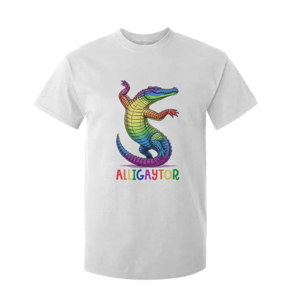 Alligaytor LGBTQ Pride Graphic T Shirt For Kid Queer Reptile Lovers TS12 White Print Your Wear