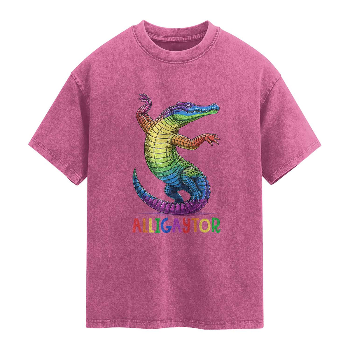 Alligaytor LGBTQ Pride Graphic Washed Cotton T-Shirt Queer Reptile Lovers