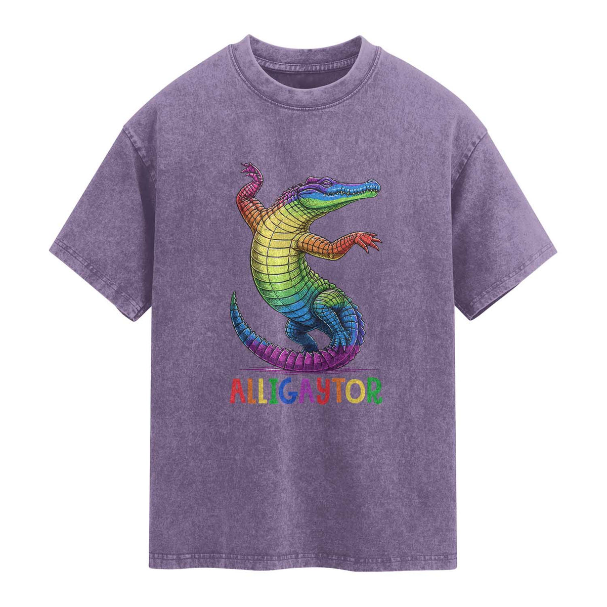 Alligaytor LGBTQ Pride Graphic Washed Cotton T-Shirt Queer Reptile Lovers