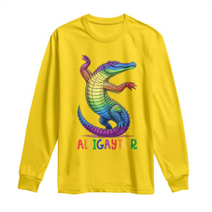 Alligaytor LGBTQ Pride Graphic Long Sleeve Shirt Queer Reptile Lovers TS12 Daisy Print Your Wear