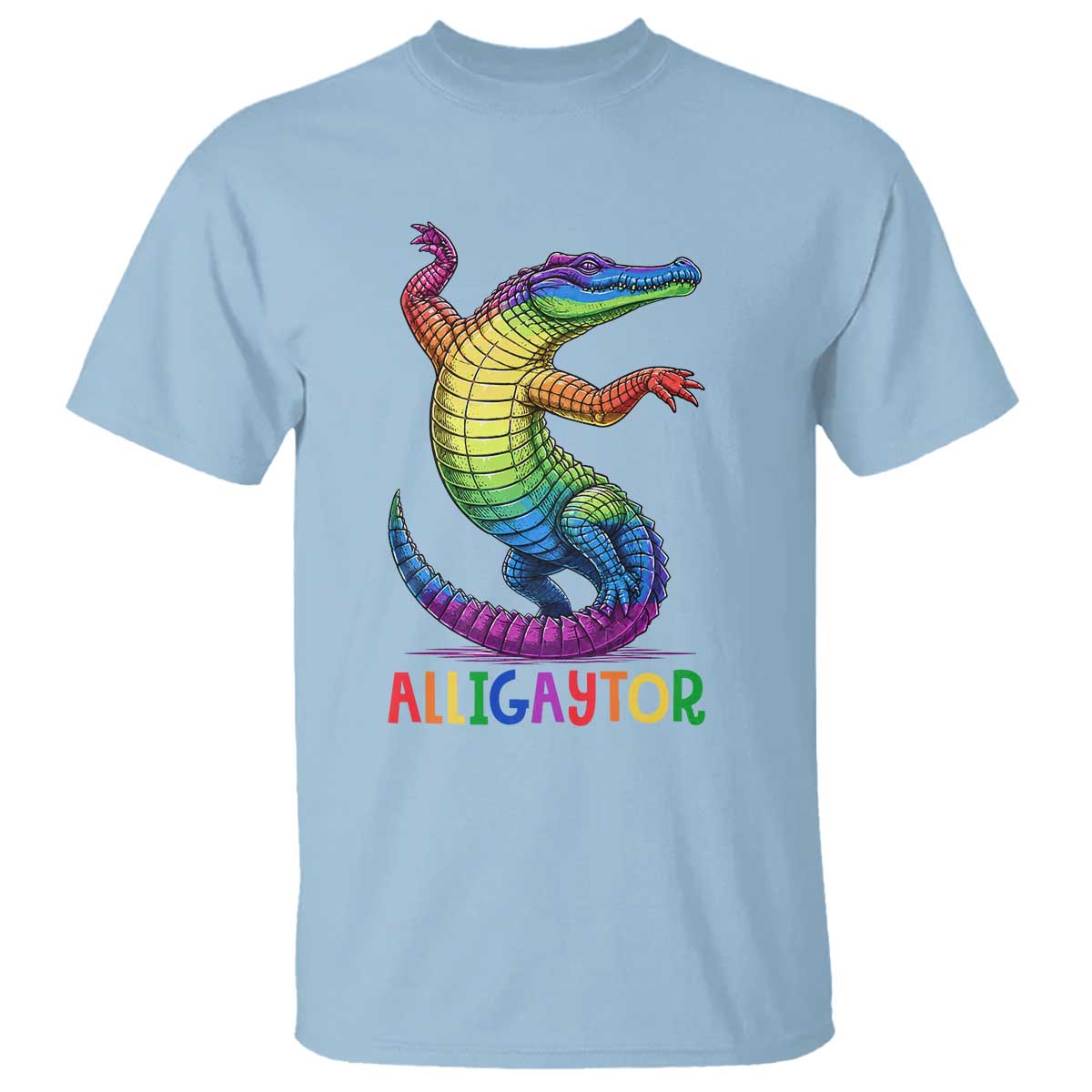 Alligaytor LGBTQ Pride Graphic T Shirt Queer Reptile Lovers TS12 Light Blue Print Your Wear