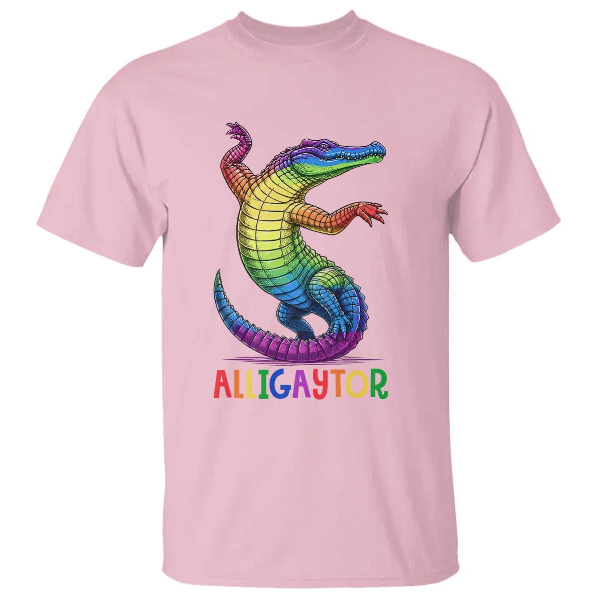 Alligaytor LGBTQ Pride Graphic T Shirt Queer Reptile Lovers TS12 Light Pink Print Your Wear