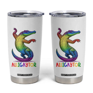Alligaytor LGBTQ Pride Graphic Tumbler Cup Queer Reptile Lovers TS12 White Print Your Wear