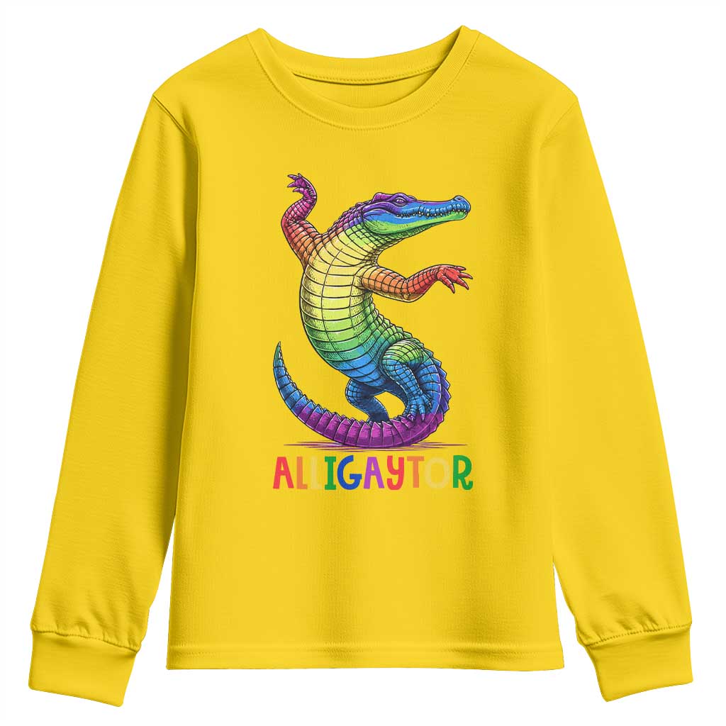 Alligaytor LGBTQ Pride Graphic Youth Sweatshirt Queer Reptile Lovers TS12 Daisy Print Your Wear