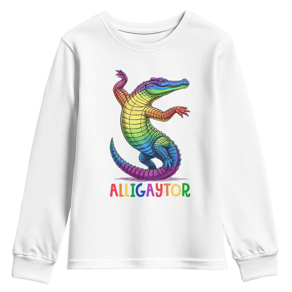 Alligaytor LGBTQ Pride Graphic Youth Sweatshirt Queer Reptile Lovers TS12 White Print Your Wear