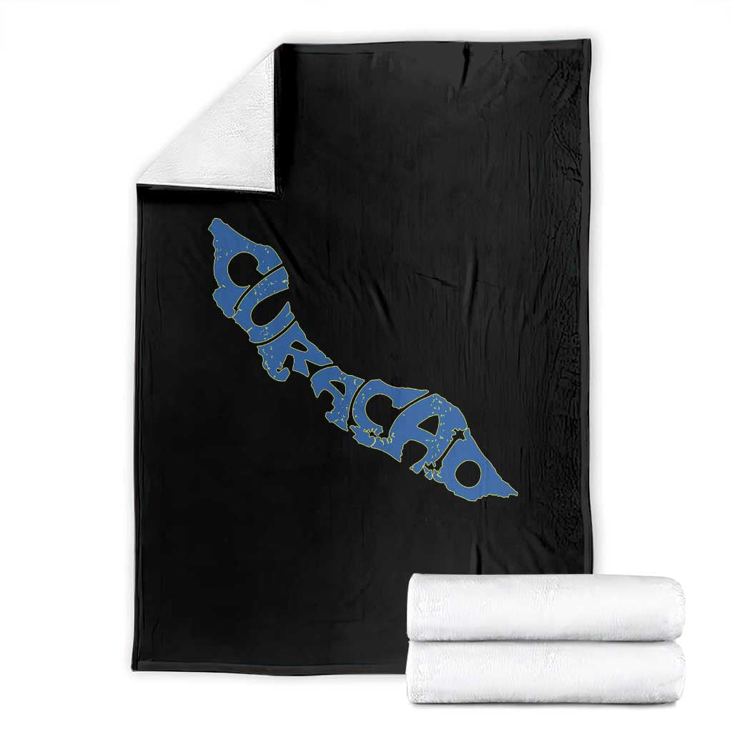 Curacao Flag Map Pride Throw Blanket Proud Curacaoan Heritage Gift TS12 Black Print Your Wear