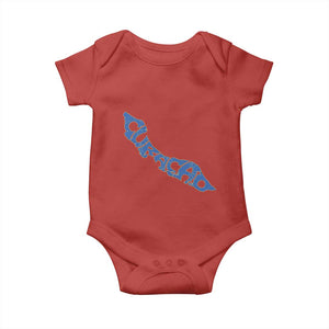 Curacao Flag Map Pride Baby Onesie Proud Curacaoan Heritage Gift TS12 Red Print Your Wear