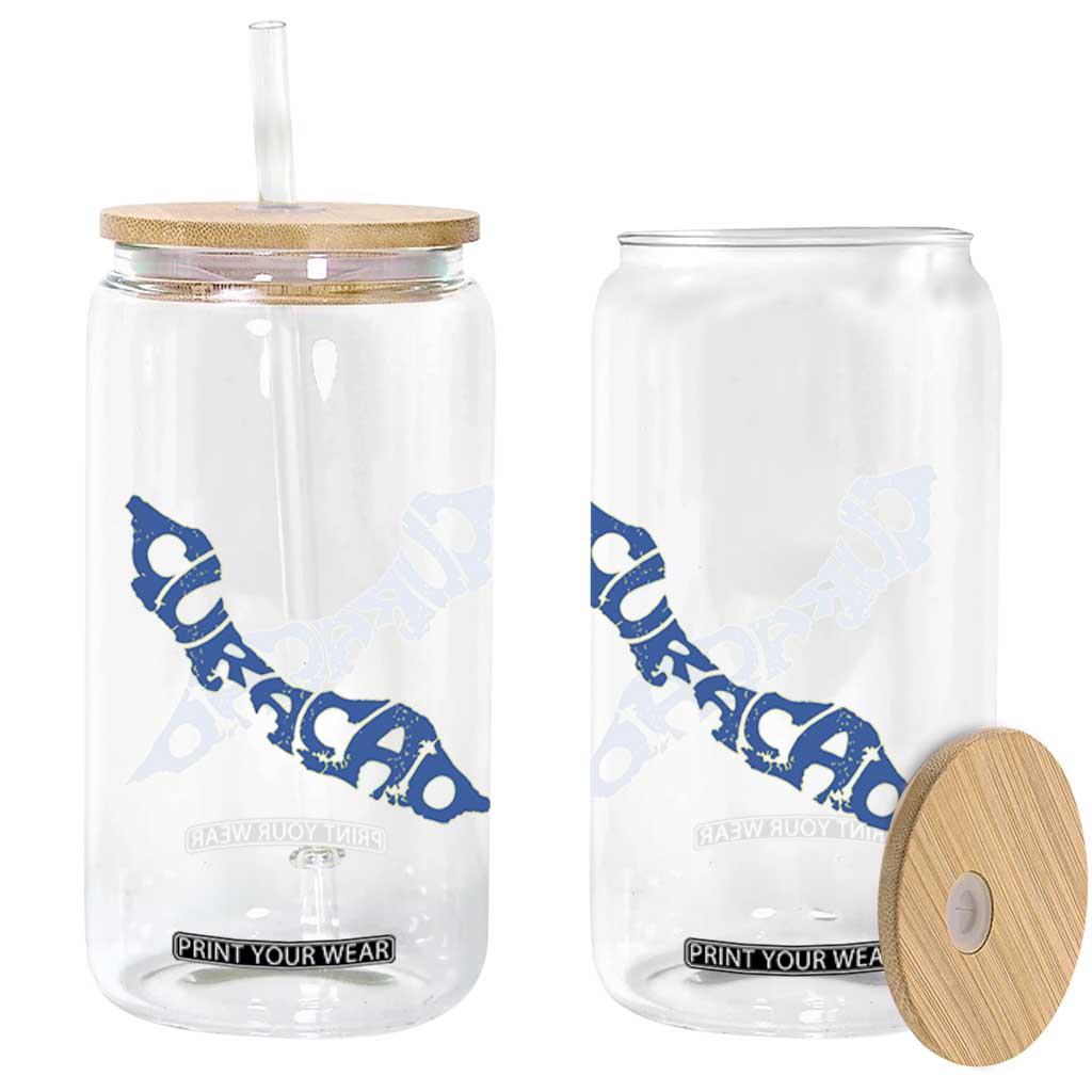 Curacao Flag Map Pride Glass Can Proud Curacaoan Heritage Gift TS12 Print Your Wear